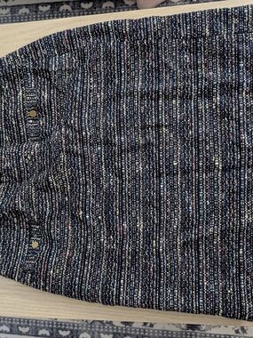 LOFT Navy Multicolor Tweed Pencil Skirt
